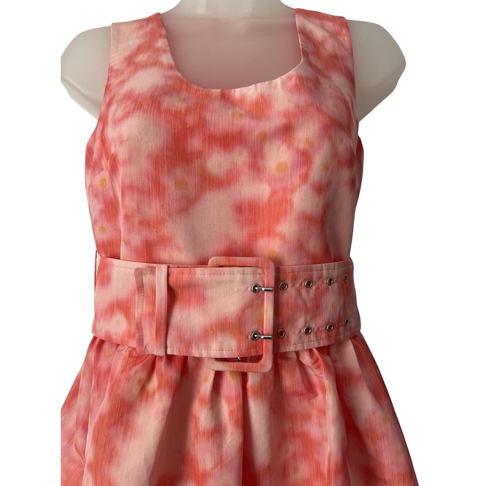 Molly Goddard Abstract Floral Tie Dye Tent Dress Pink Orange Princess Garden 2 - Picture 7 of 16